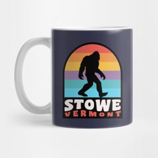 Stowe Vermont Bigfoot Sasquatch Retro Sunset Mug